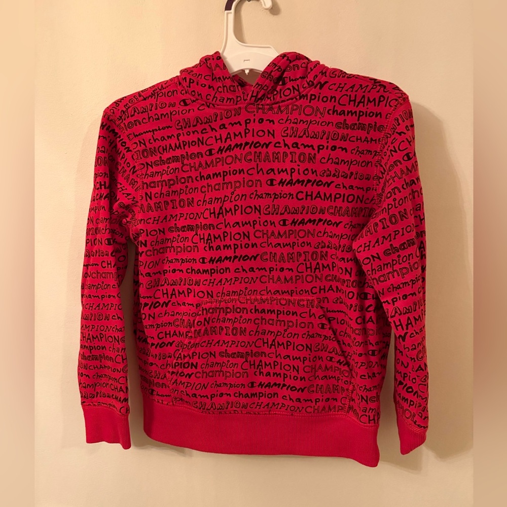 Champion Boy’s Red Graphic Hoodie -Front Pocket - Excellent Condition Sz S